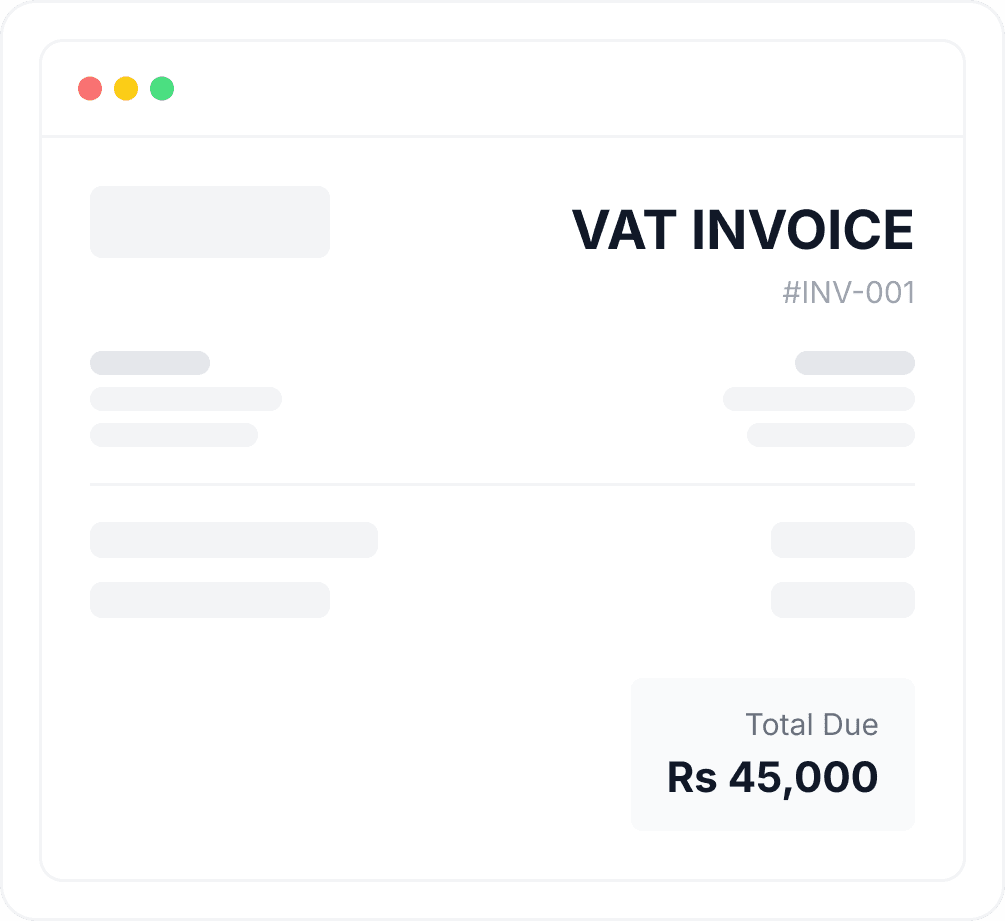VAT Invoice editor Mauritius