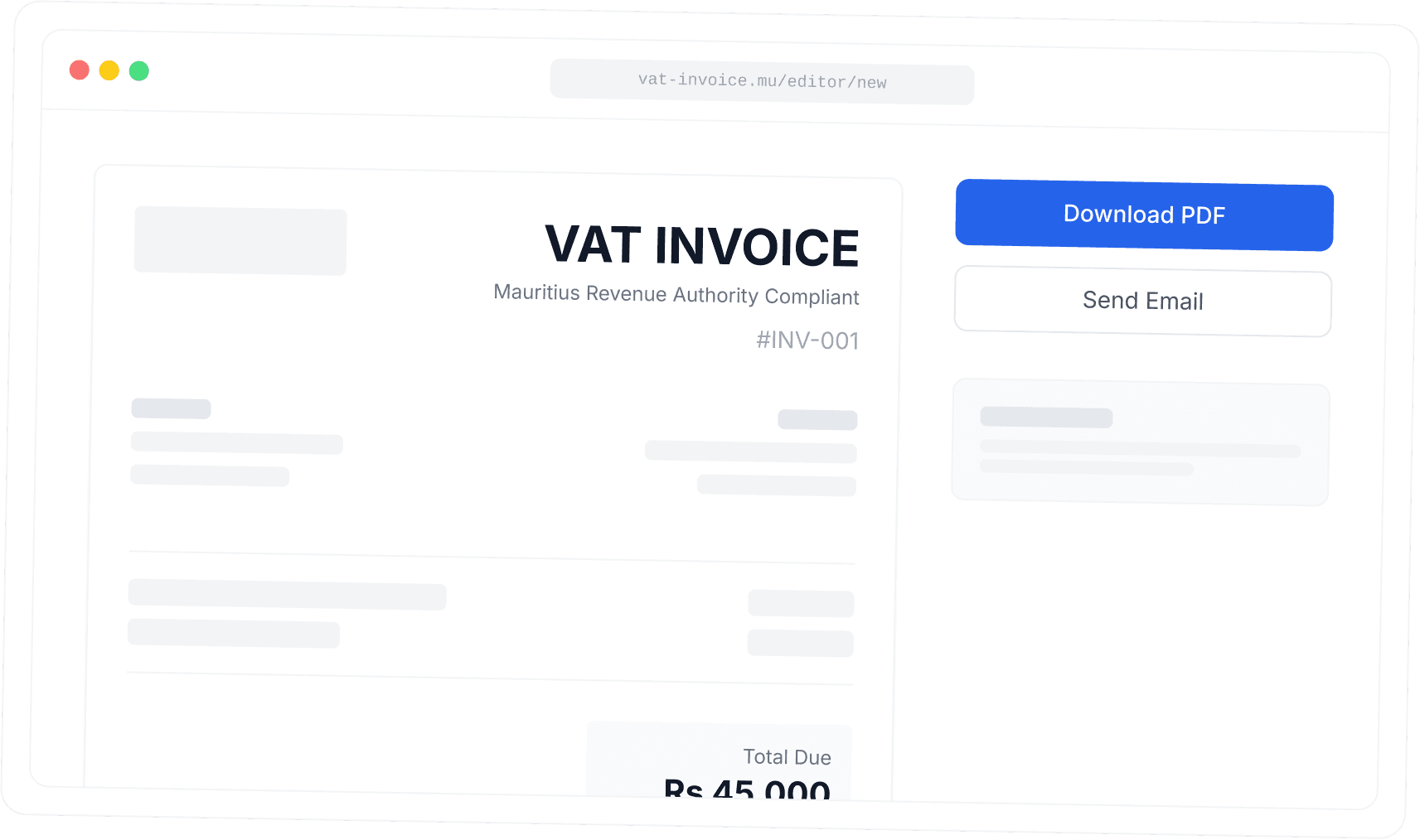VAT Invoice editor Mauritius